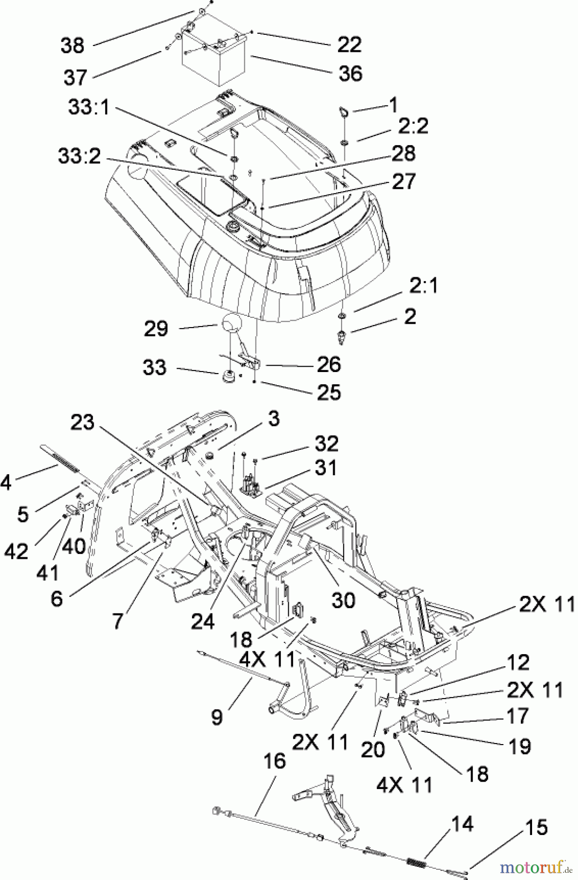  Toro Neu Mowers, Rear-Engine Rider 70186 (H132) - Toro H132 Rear-Engine Riding Mower, 2007 (260732867-270805635) ELECTRICAL ASSEMBLY
