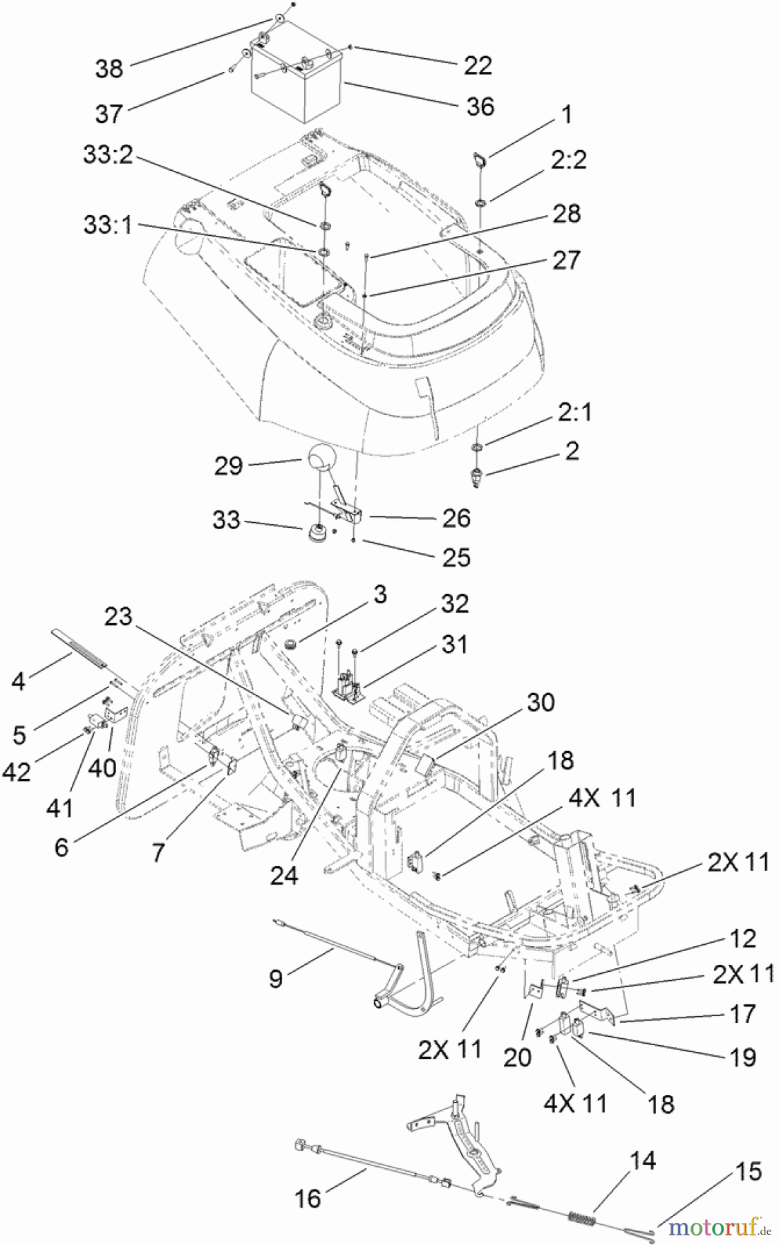  Toro Neu Mowers, Rear-Engine Rider 70186 (H132) - Toro H132 Rear-Engine Riding Mower, 2011 (311000001-311999999) ELECTRICAL ASSEMBLY