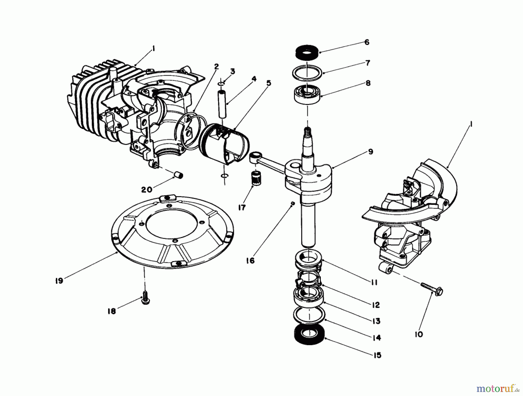  Toro Neu Mowers, Walk-Behind Seite 1 16202 - Toro Lawnmower, 1984 (4000001-4999999) CRANKSHAFT ASSEMBLY