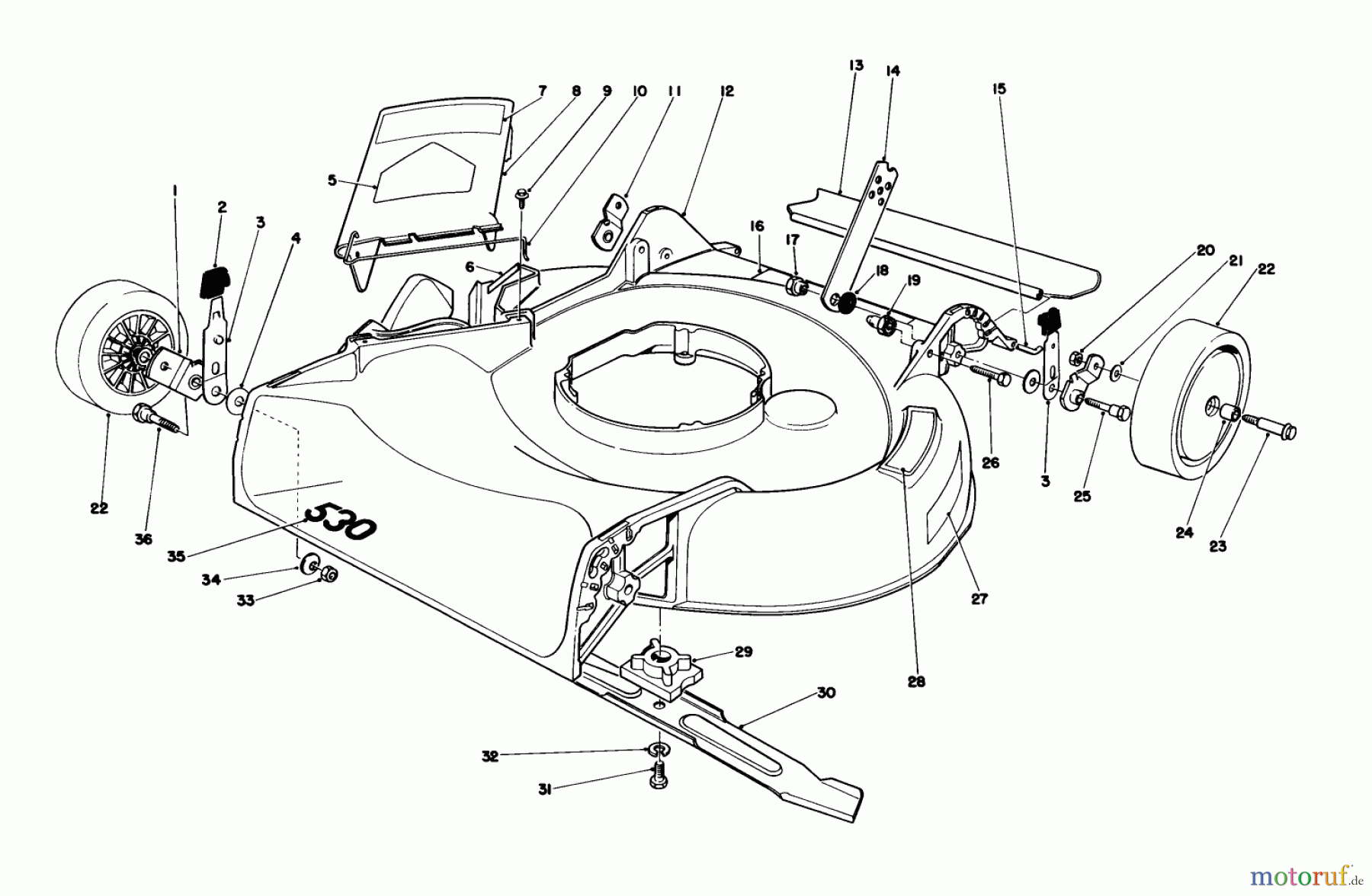  Toro Neu Mowers, Walk-Behind Seite 1 16202C - Toro Lawnmower, 1986 (6000001-6999999) HOUSING ASSEMBLY