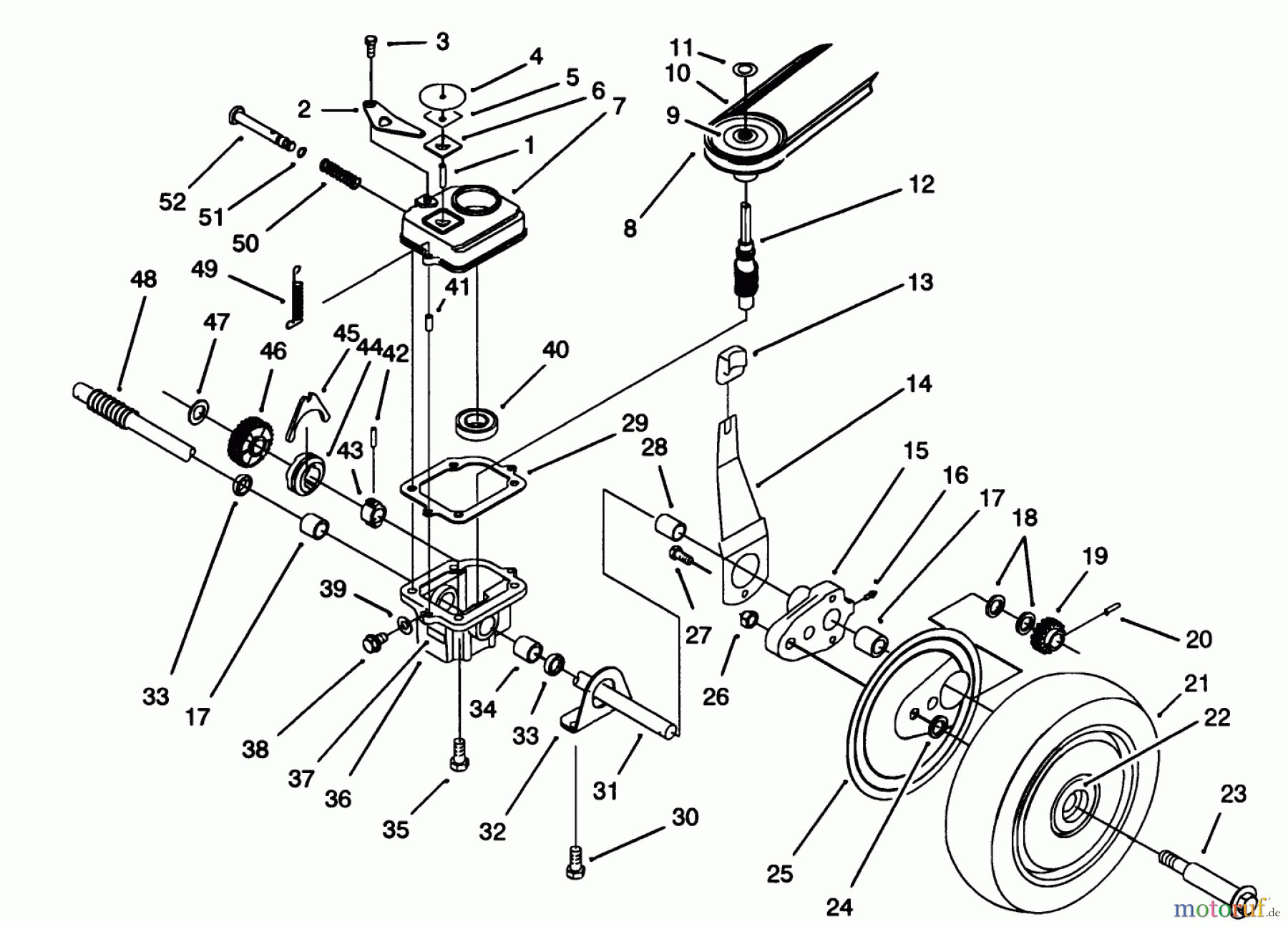  Toro Neu Mowers, Walk-Behind Seite 1 16212B - Toro Lawnmower, 1993 (39000001-39999999) GEAR CASE ASSEMBLY