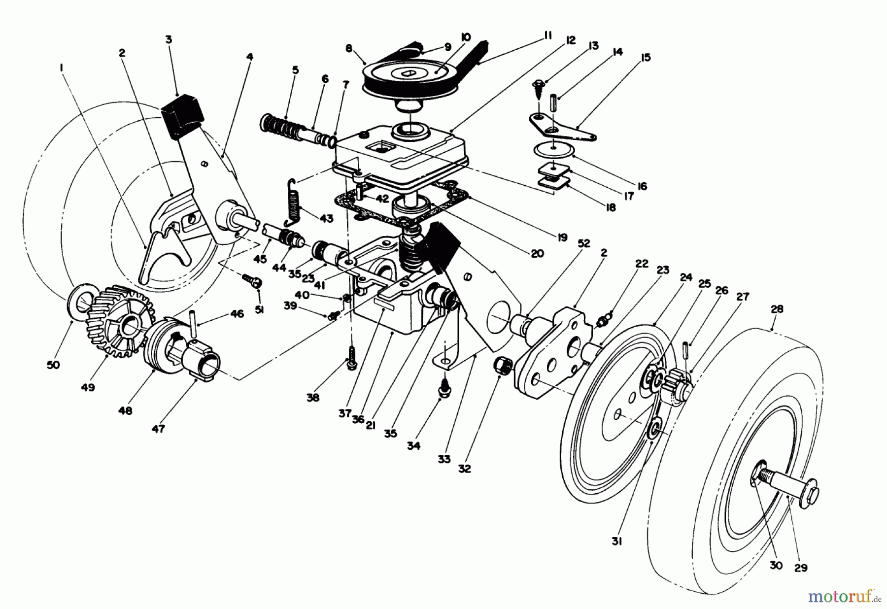  Toro Neu Mowers, Walk-Behind Seite 1 16404 - Toro Lawnmower, 1991 (1000001-1999999) GEAR CASE ASSEMBLY