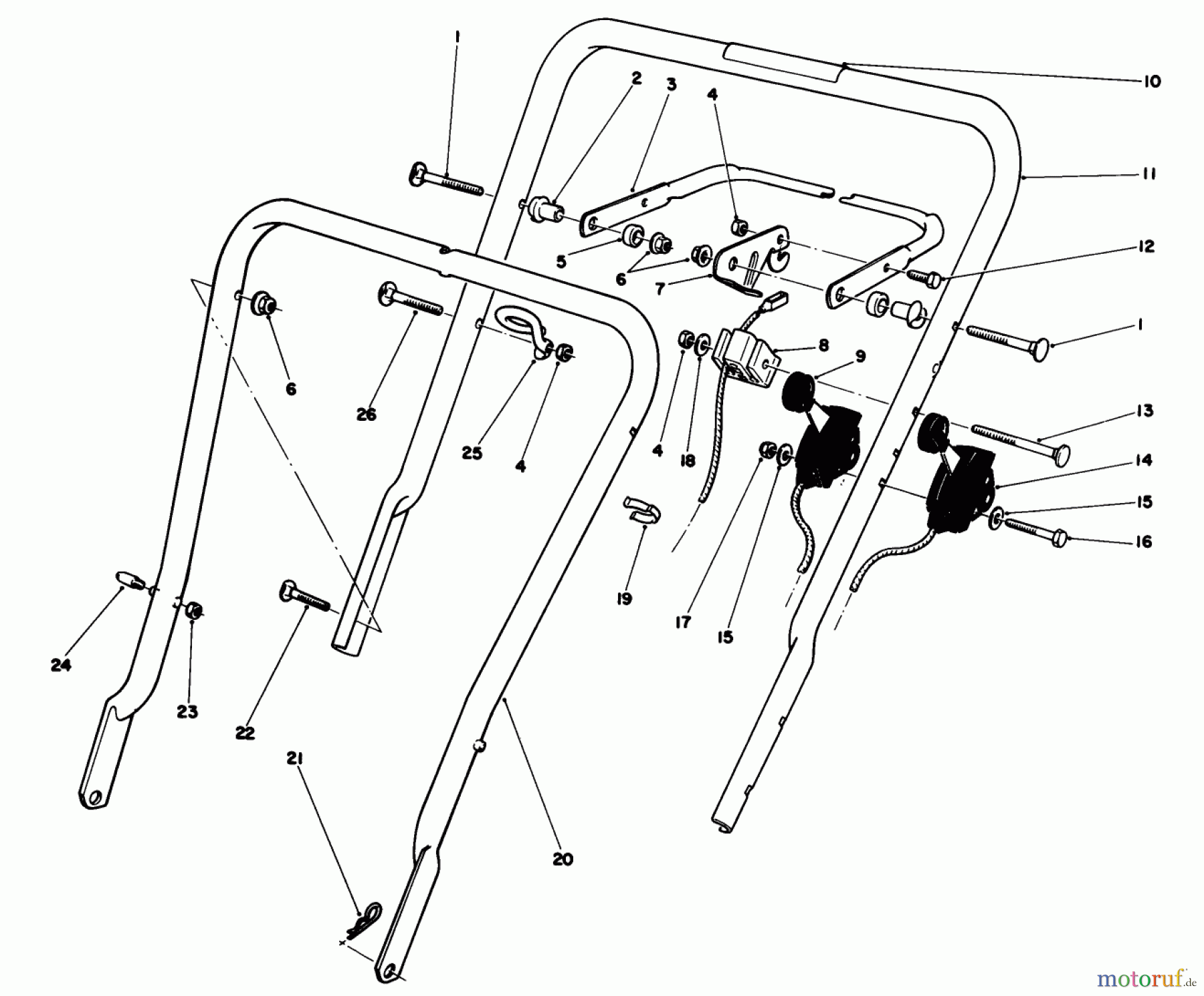  Toro Neu Mowers, Walk-Behind Seite 1 16785 - Toro Lawnmower, 1987 (7000001-7999999) HANDLE ASSEMBLY