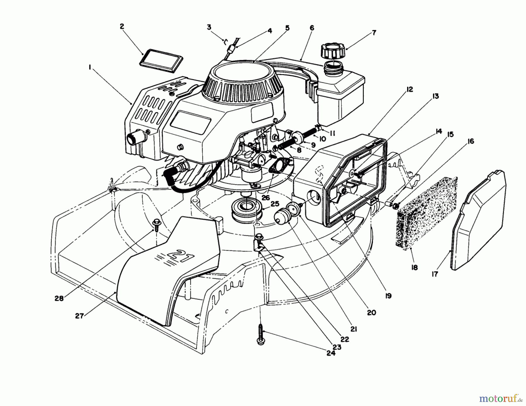  Toro Neu Mowers, Walk-Behind Seite 1 16785 - Toro Lawnmower, 1990 (0000001-0999999) ENGINE ASSEMBLY