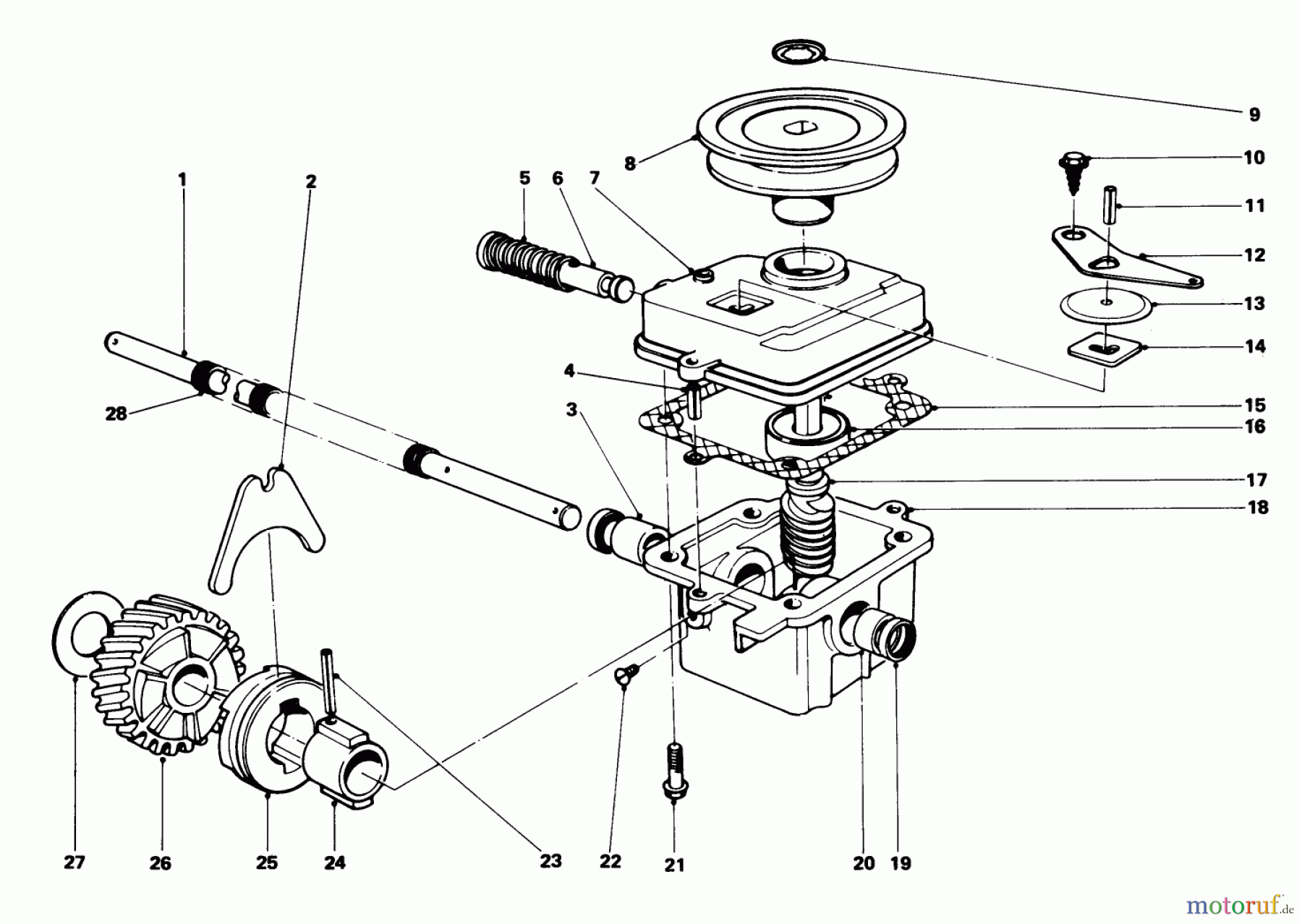  Toro Neu Mowers, Walk-Behind Seite 1 18005 - Toro Lawnmower, 1982 (2000001-2999999) GEAR CASE ASSEMBLY MODEL 18010