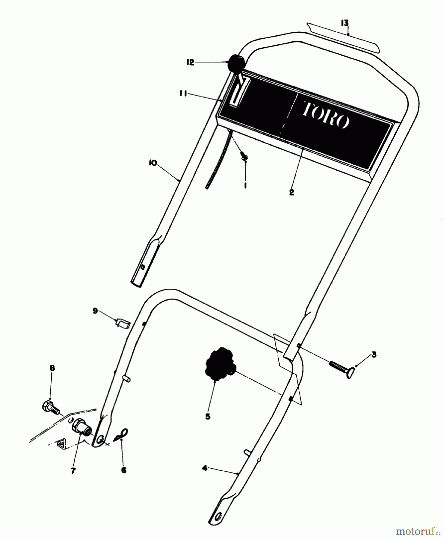  Toro Neu Mowers, Walk-Behind Seite 1 18015 - Toro Lawnmower, 1980 (0000001-0999999) HANDLE ASSEMBLY