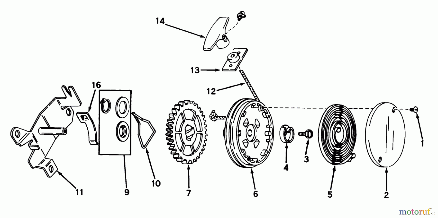Toro Neu Mowers, Walk-Behind Seite 1 18015 - Toro Lawnmower, 1980 (0000001-0999999) REWIND STARTER NO. 590450A
