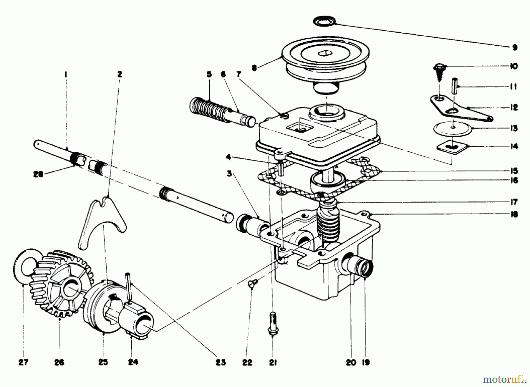 Toro Neu Mowers, Walk-Behind Seite 1 18060 - Toro Lawnmower, 1980 (0000001-0999999) GEAR CASE ASSEMBLY
