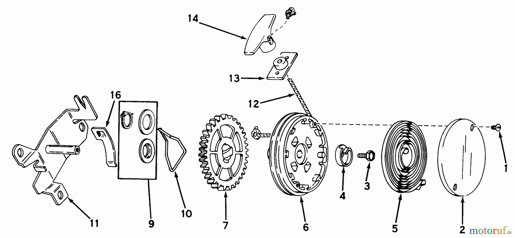  Toro Neu Mowers, Walk-Behind Seite 1 18215 - Toro Whirlwind Lawnmower, 1970 (0000001-0999999) REWIND STARTER NO. 590450A