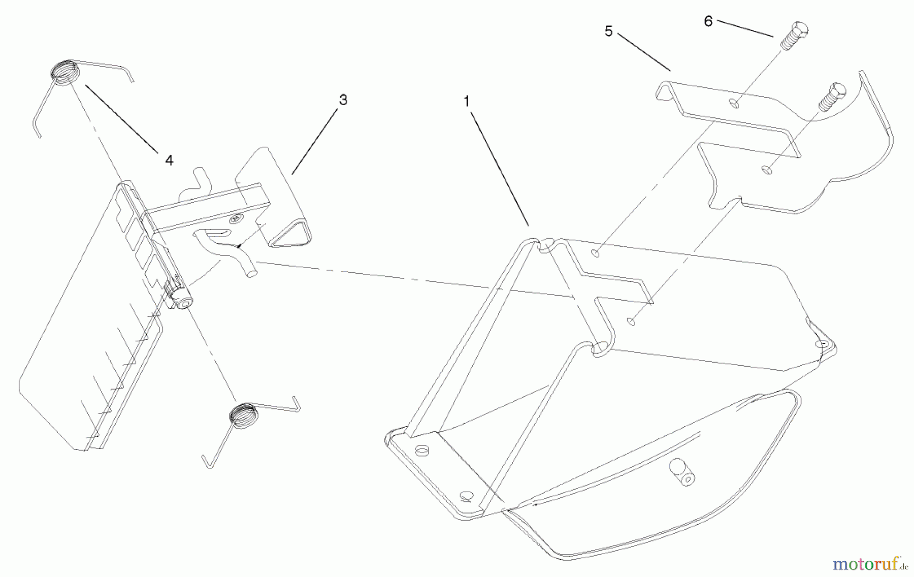  Toro Neu Mowers, Walk-Behind Seite 1 20022 (R-21S) - Toro Recycler Mower, R-21S, 2001 (210000001-210999999) DISCHARGE CHUTE ASSEMBLY PART NO. 93-0274 (MODEL 20023, 20023C)