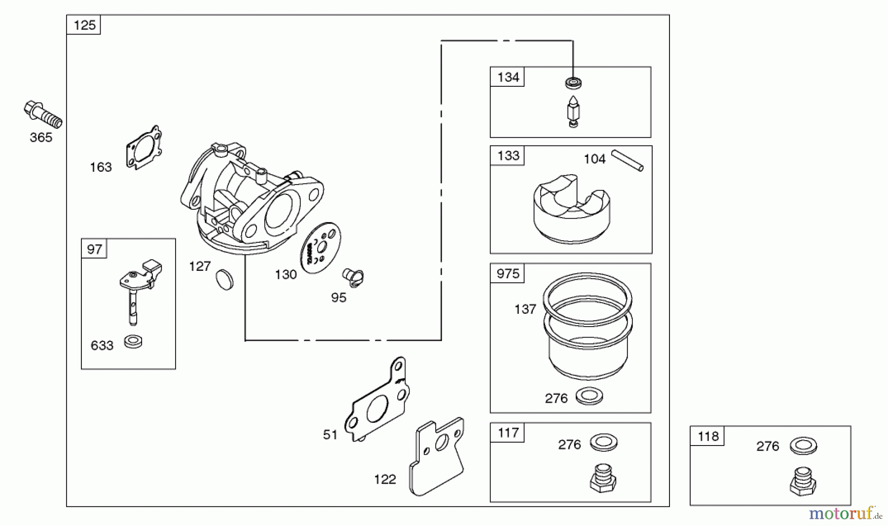  Toro Neu Mowers, Walk-Behind Seite 1 20039 - Toro Super Recycler Mower with Bag, 2002 (220000001-220999999) CARBURETOR ASSEMBLY ENGINE BRIGGS AND STRATTON MODEL 122607-0118-E1