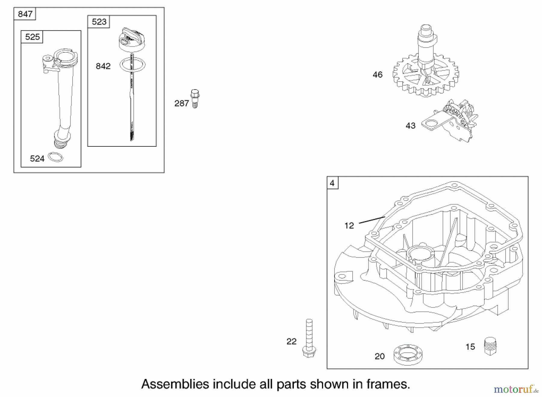  Toro Neu Mowers, Walk-Behind Seite 1 20039 - Toro Super Recycler Mower with Bag, 2002 (220000001-220999999) CRANKCASE ASSEMBLY ENGINE BRIGGS AND STRATTON MODEL 122607-0118-E1