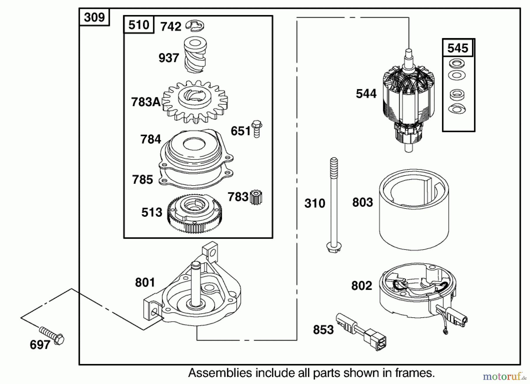 Toro Neu Mowers, Walk-Behind Seite 1 20048 (SR-21SE) - Toro Super Recycler Mower, SR-21SE, 2001 (210000001-210999999) STARTER MOTOR ASSEMBLY BRIGGS AND STRATTON MODEL 12J905-2370-B1