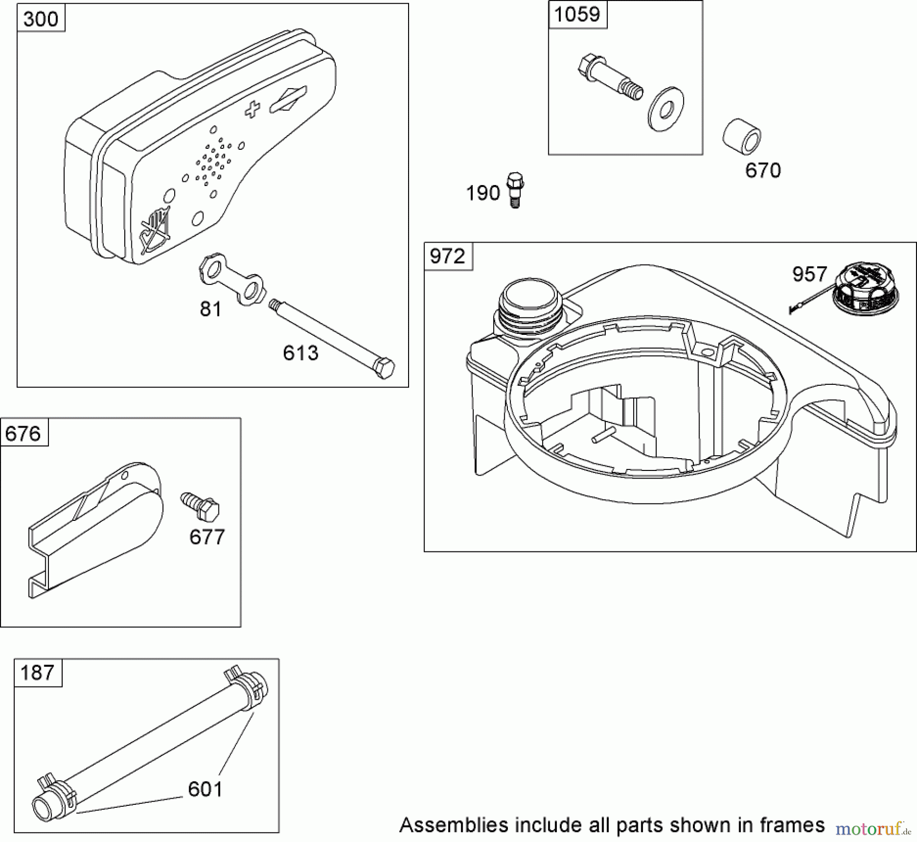 Toro Neu Mowers, Walk-Behind Seite 1 20062 - Toro Super Recycler Lawn Mower, 2007 (270000001-270999999) MUFFLER AND FUEL TANK ASSEMBLY BRIGGS AND STRATTON 126T07-0204-E1