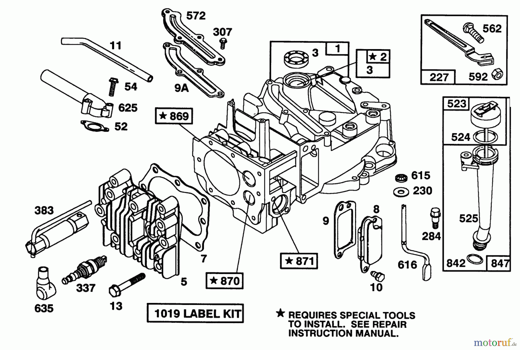  Toro Neu Mowers, Walk-Behind Seite 1 20215 - Toro Lawnmower, 1992 (2000001-2999999) ENGINE BRIGGS & STRATTON MODEL 122702-3171-01 #1