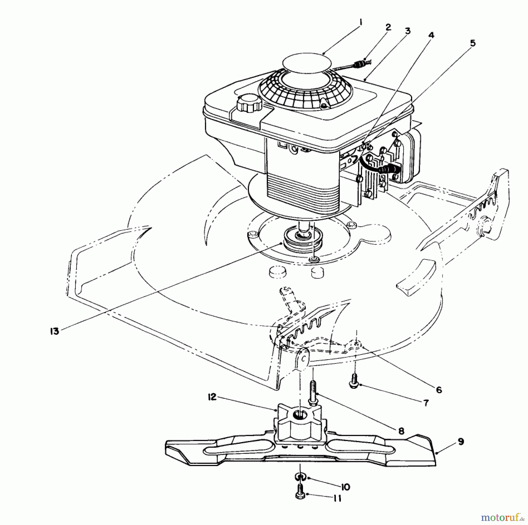 Toro Neu Mowers, Walk-Behind Seite 1 20216 - Toro Lawnmower, 1991 (1000001-1999999) ENGINE ASSEMBLY