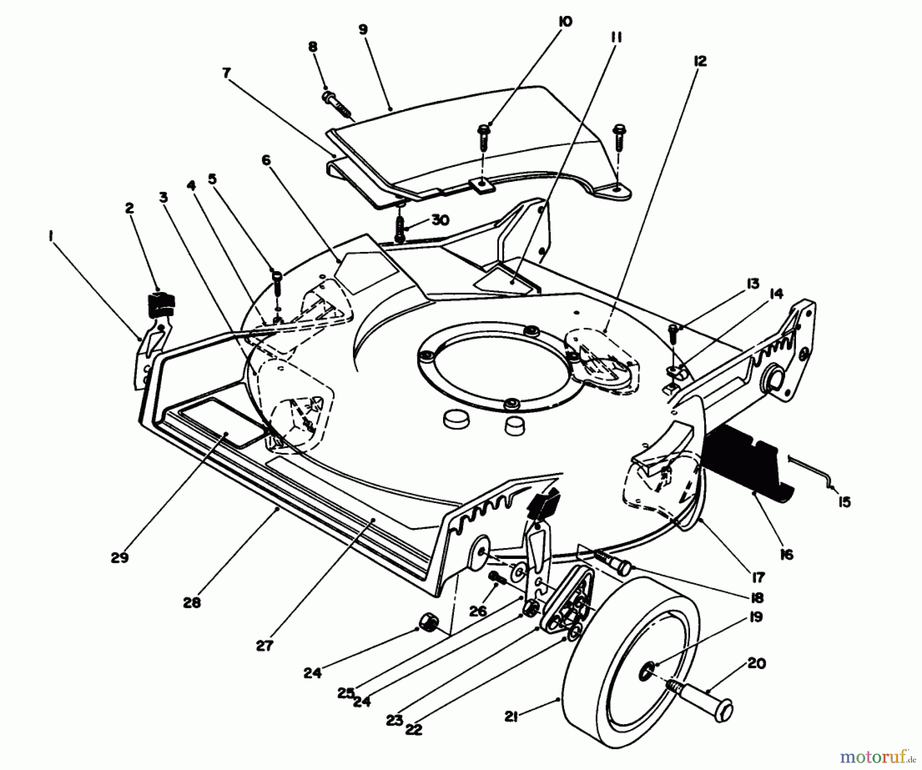  Toro Neu Mowers, Walk-Behind Seite 1 20217 - Toro Lawnmower, 1991 (1000001-1999999) HOUSING ASSEMBLY