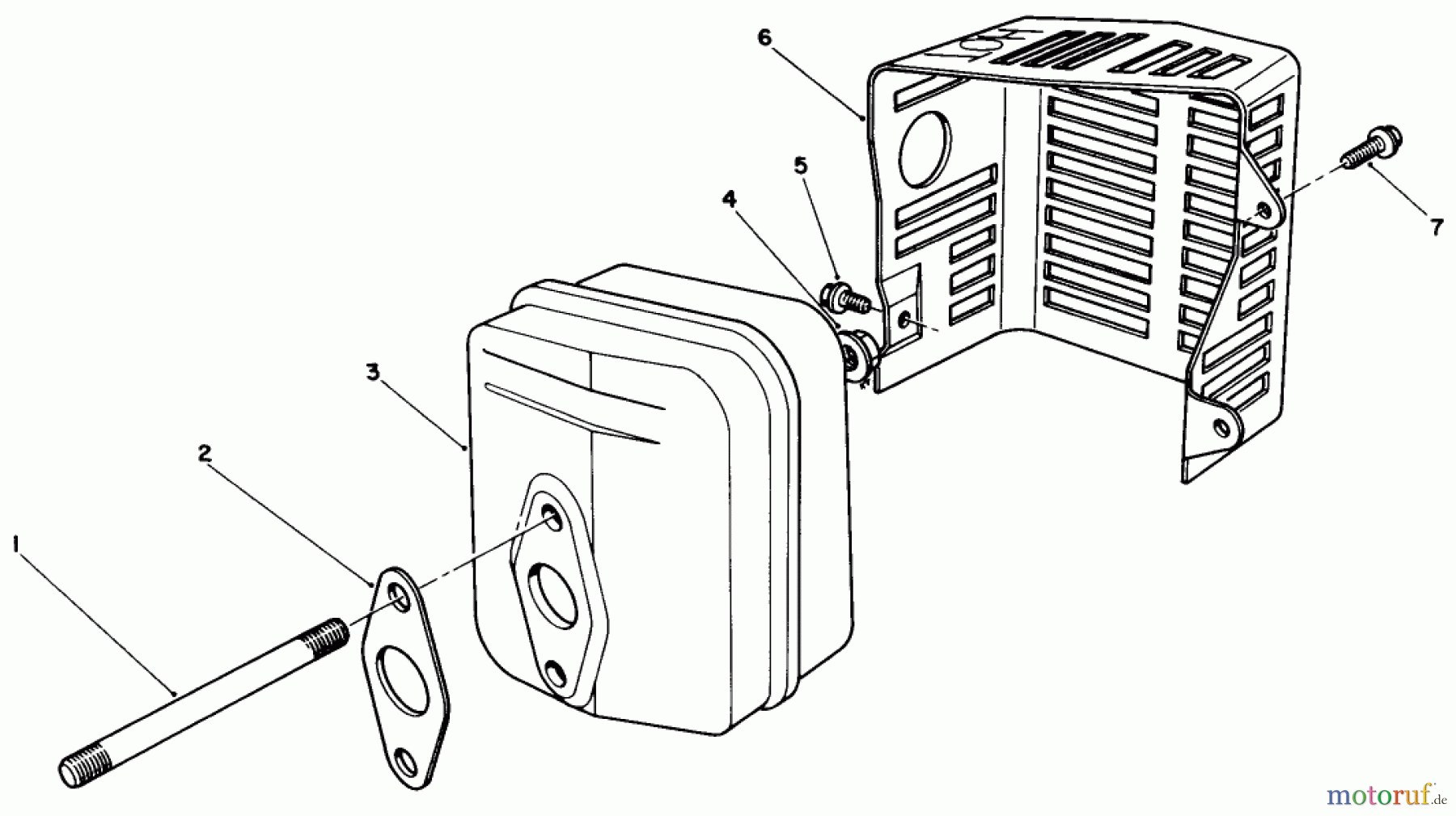  Toro Neu Mowers, Walk-Behind Seite 1 20320 - Toro Lawnmower, 1992 (2000001-2999999) MUFFLER ASSEMBLY (MODEL NO. VML0-2)