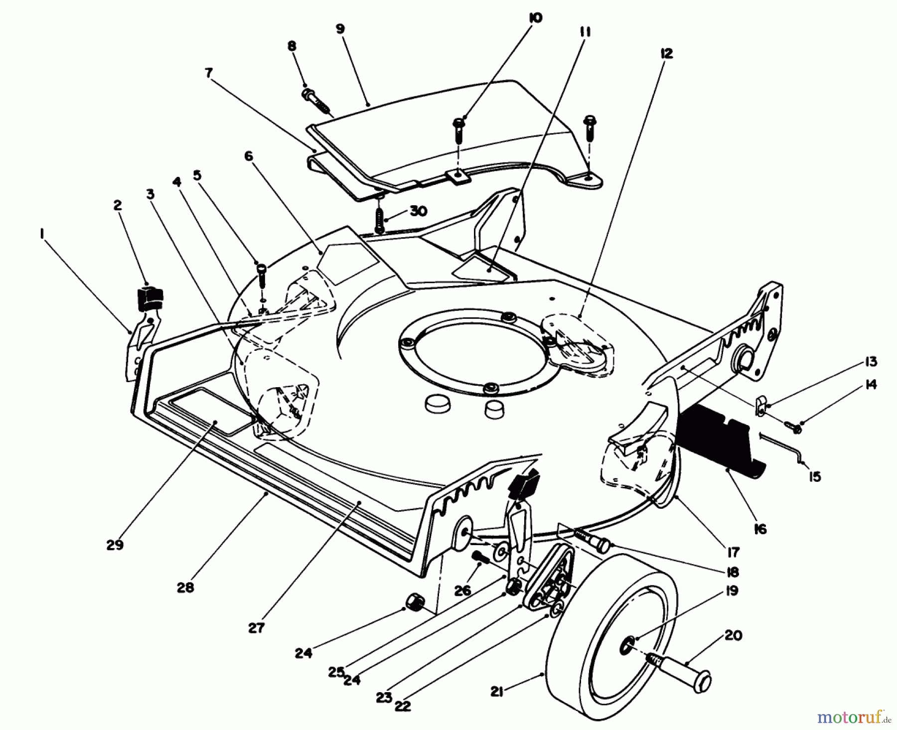  Toro Neu Mowers, Walk-Behind Seite 1 20329 - Toro Lawnmower, 1992 (2000001-2999999) HOUSING ASSEMBLY
