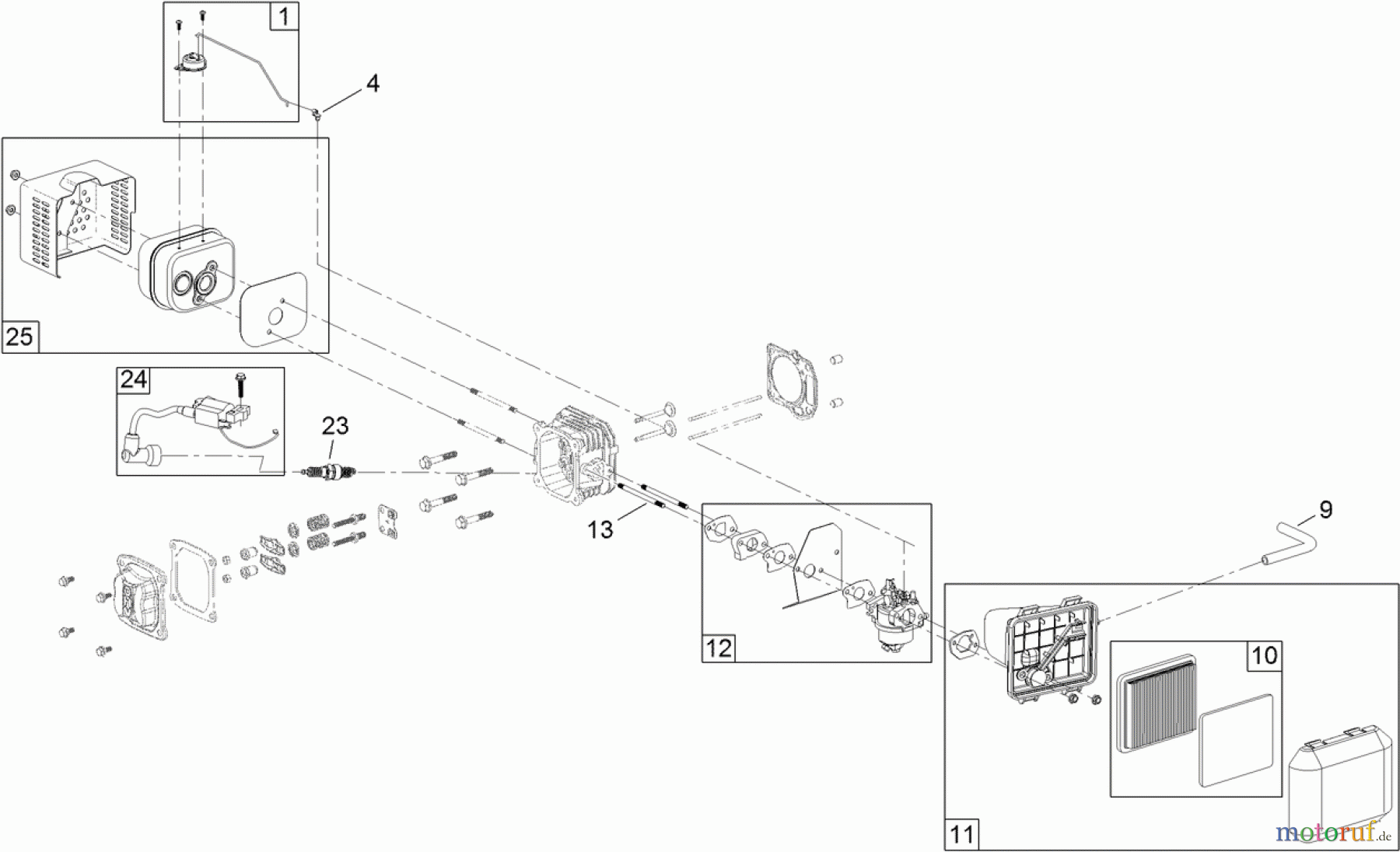  Toro Neu Mowers, Walk-Behind Seite 1 20384 - Toro Super Recycler Lawn Mower, 2012 (SN 312000001-312999999) NO. 3 ENGINE ASSEMBLY NO. 121-2052