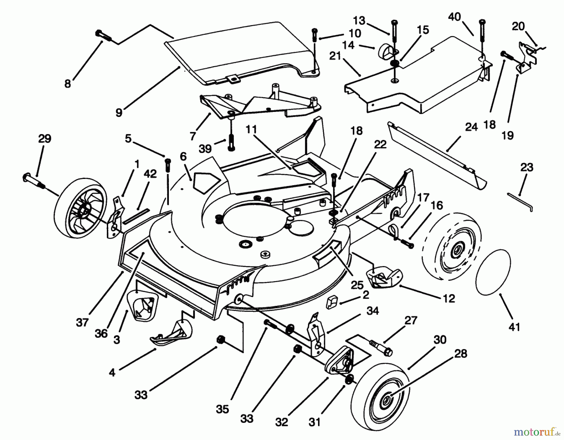  Toro Neu Mowers, Walk-Behind Seite 1 20439 - Toro Lawnmower, 1993 (39000001-39999999) HOUSING ASSEMBLY