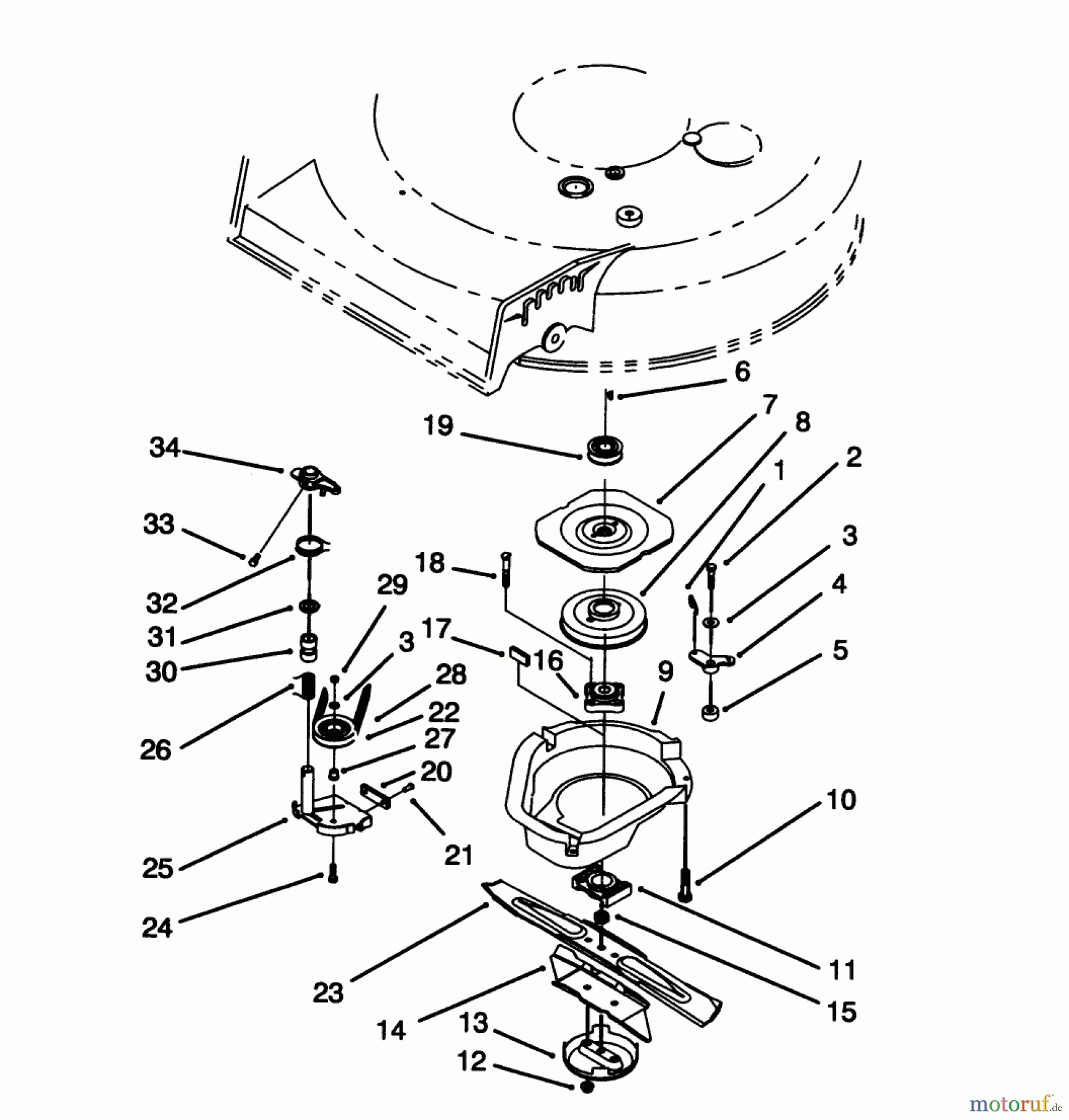 Toro Neu Mowers, Walk-Behind Seite 1 20439WF - Toro Lawnmower, 1993 (39000001-39999999) BLADE BRAKE CLUTCH ASSEMBLY