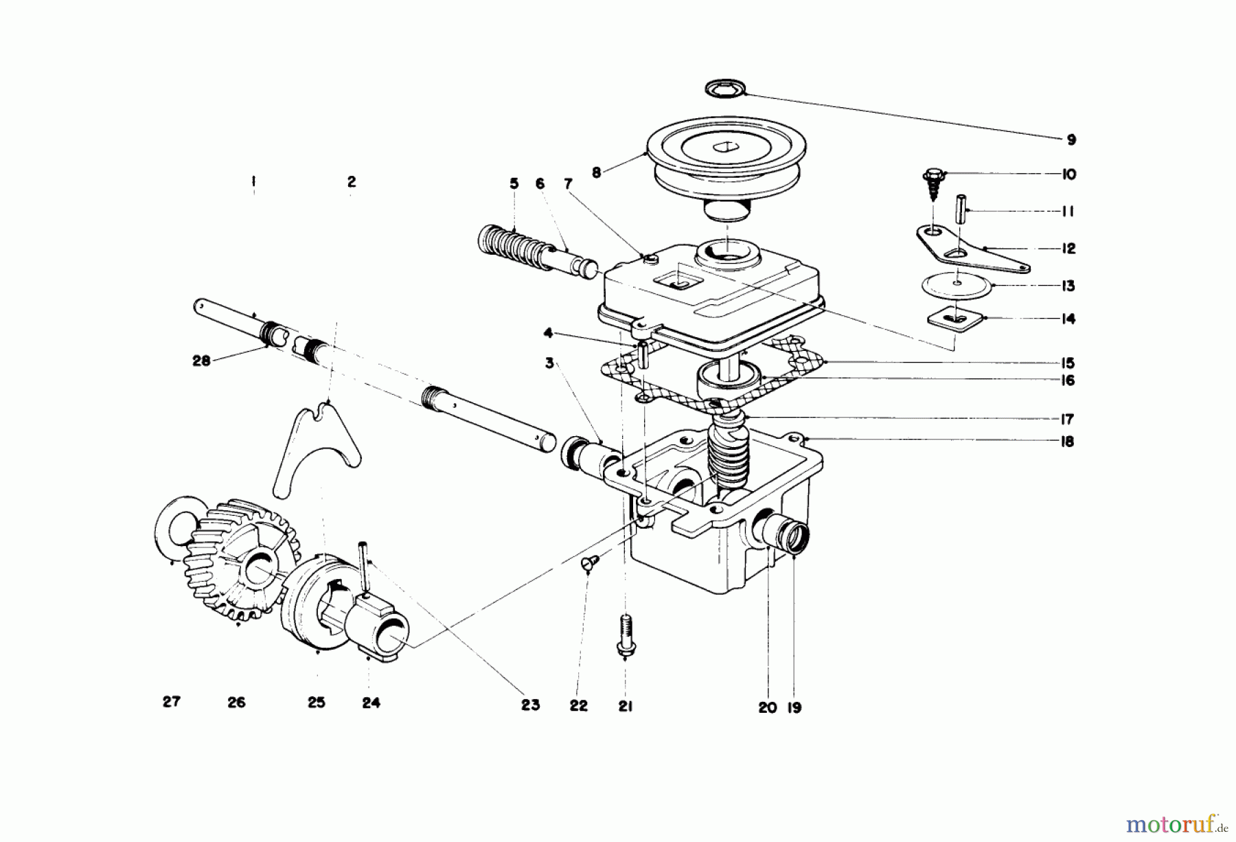  Toro Neu Mowers, Walk-Behind Seite 1 20517 - Toro Lawnmower, 1977 (7000001-7999999) GEAR CASE ASSEMBLY