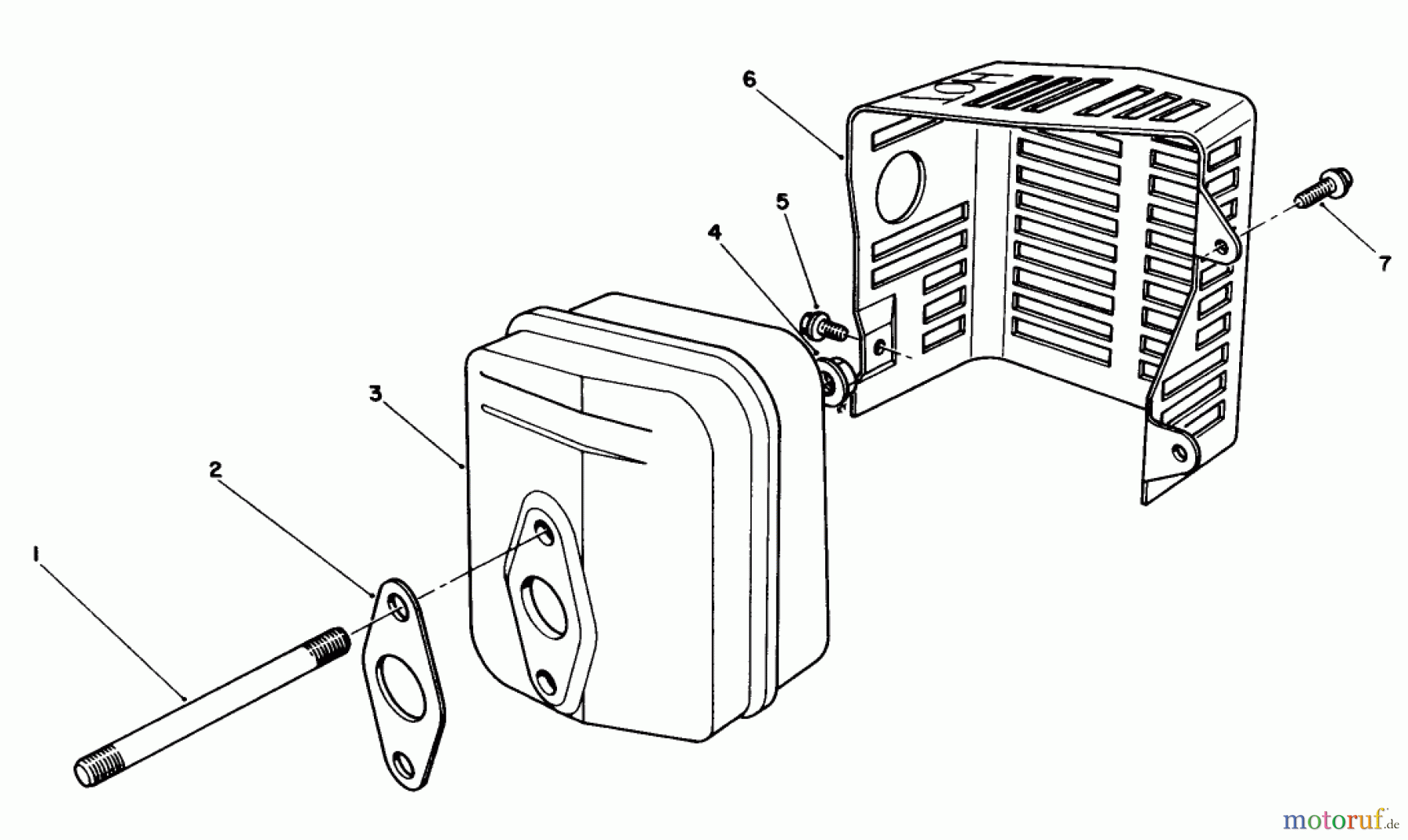  Toro Neu Mowers, Walk-Behind Seite 1 20526 - Toro Lawnmower, 1986 (6000001-6999999) MUFFLER ASSEMBLY