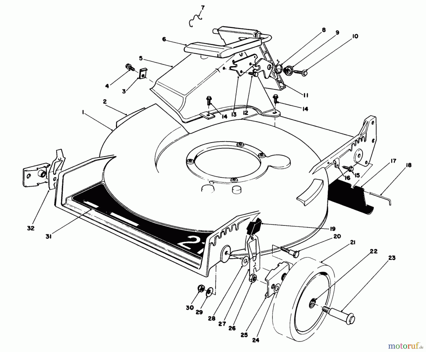  Toro Neu Mowers, Walk-Behind Seite 1 20526 - Toro Lawnmower, 1987 (7000001-7999999) HOUSING ASSEMBLY