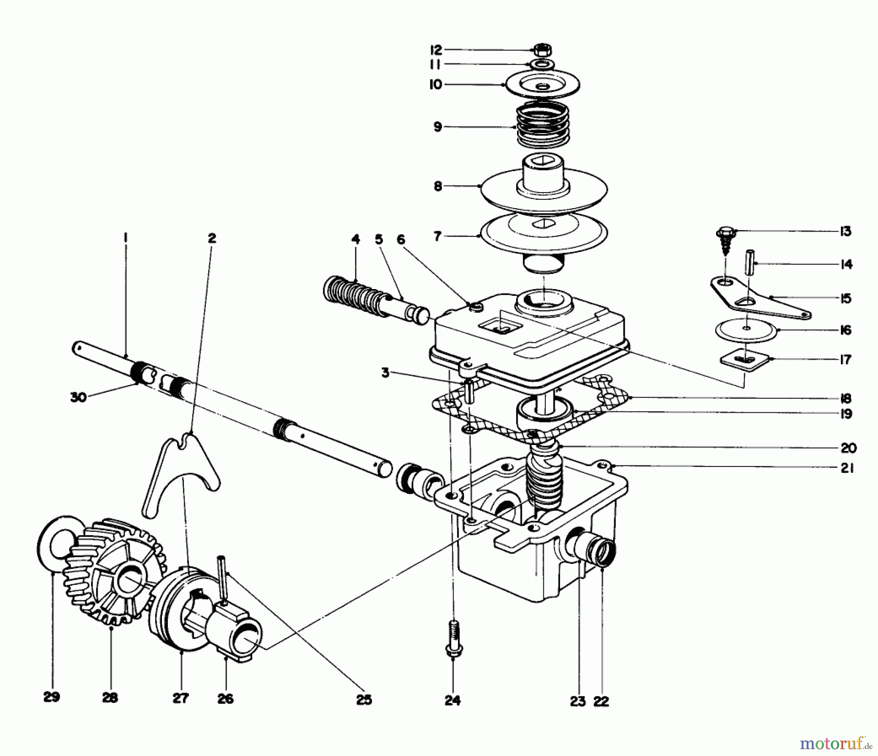 Toro Neu Mowers, Walk-Behind Seite 1 20550 - Toro Lawnmower, 1975 (5000001-5999999) GEAR CASE ASSEMBLY