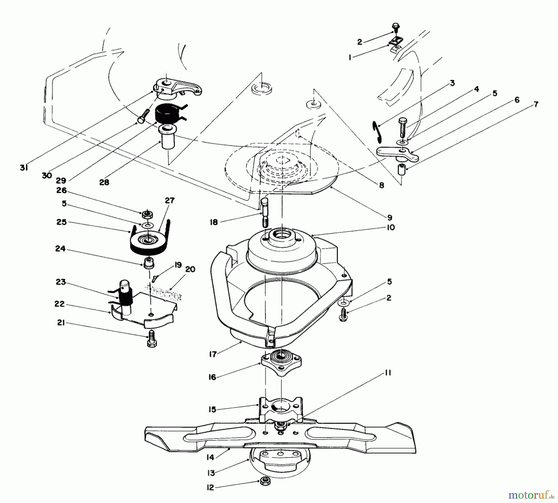 Toro Neu Mowers, Walk-Behind Seite 1 20576 - Toro Lawnmower, 1983 (3000001-3999999) BLADE BRAKE CLUTCH ASSEMBLY