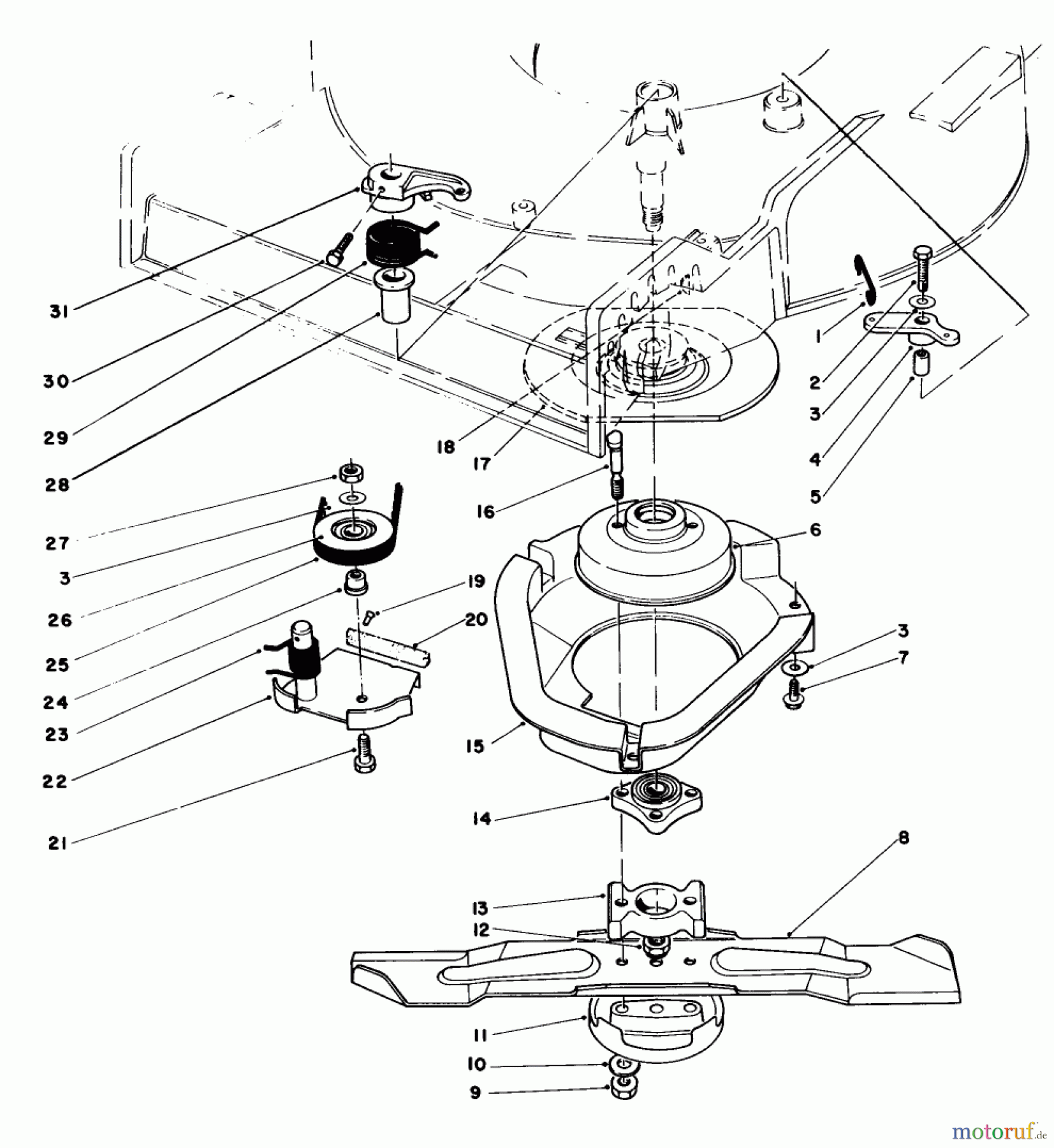 Toro Neu Mowers, Walk-Behind Seite 1 20584 - Toro Lawnmower, 1985 (5000001-4999999) BLADE BRAKE CLUTCH ASSEMBLY
