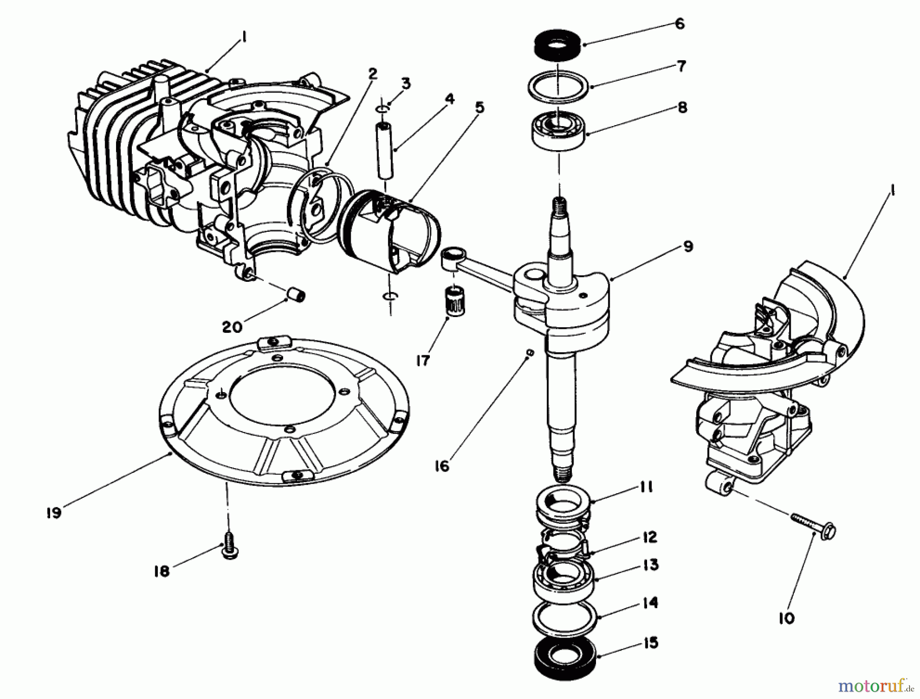  Toro Neu Mowers, Walk-Behind Seite 1 20584 - Toro Lawnmower, 1985 (5000001-4999999) CRANKSHAFT ASSEMBLY