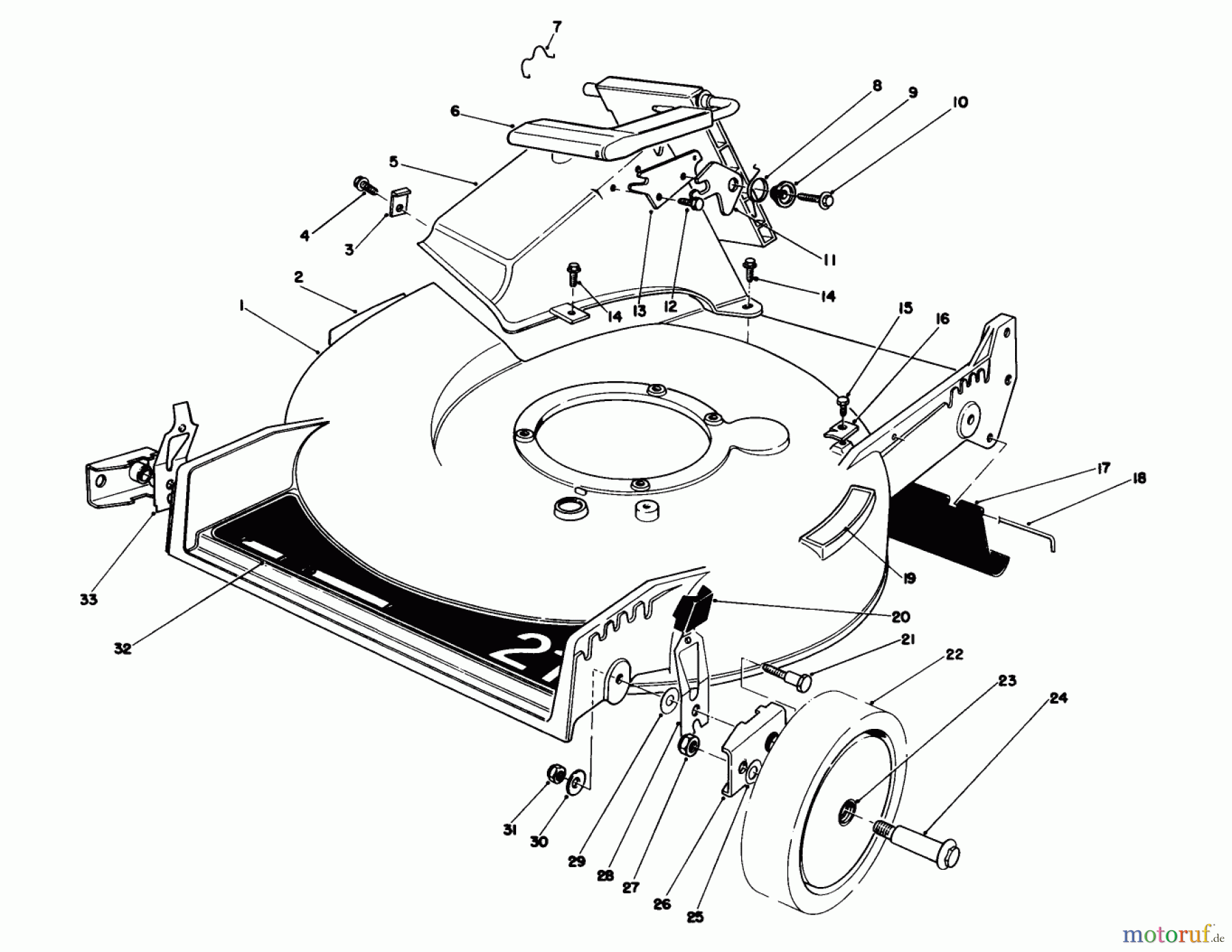  Toro Neu Mowers, Walk-Behind Seite 1 20584 - Toro Lawnmower, 1987 (7000001-7999999) HOUSING ASSEMBLY