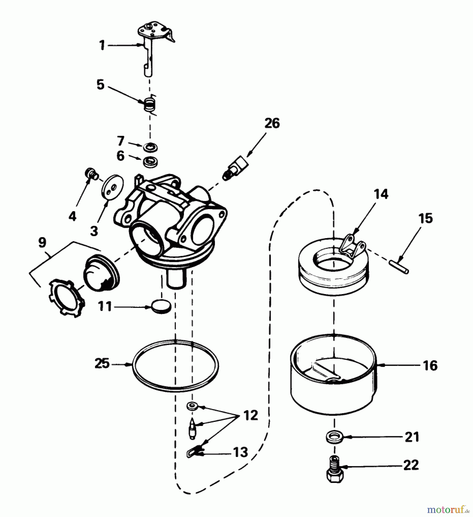  Toro Neu Mowers, Walk-Behind Seite 1 20586 - Toro Lawnmower, 1987 (7000001-7999999) CARBURETOR NO. 632098
