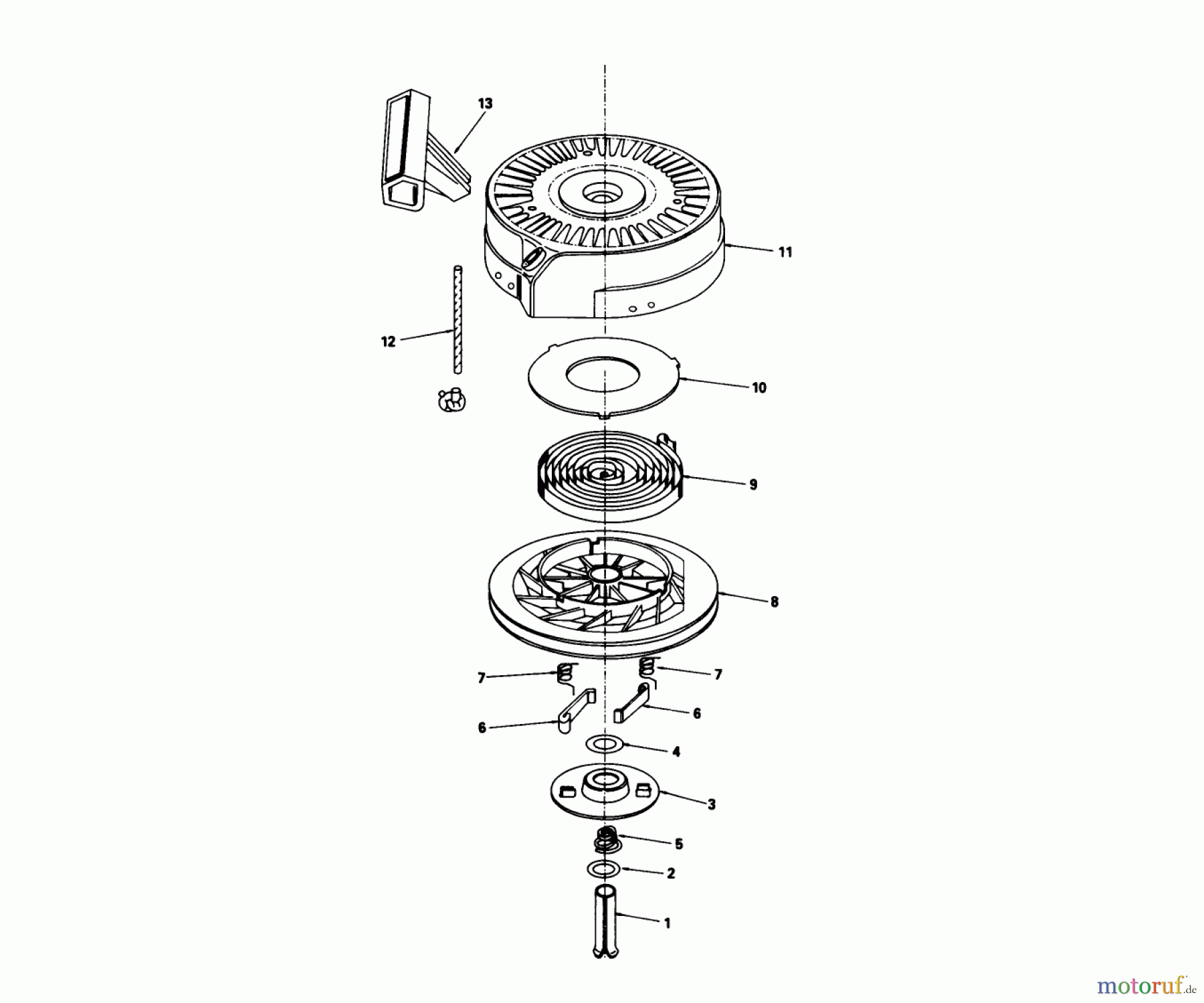 Toro Neu Mowers, Walk-Behind Seite 1 20586 - Toro Lawnmower, 1988 (8000001-8999999) REWIND STARTER N0. 590621