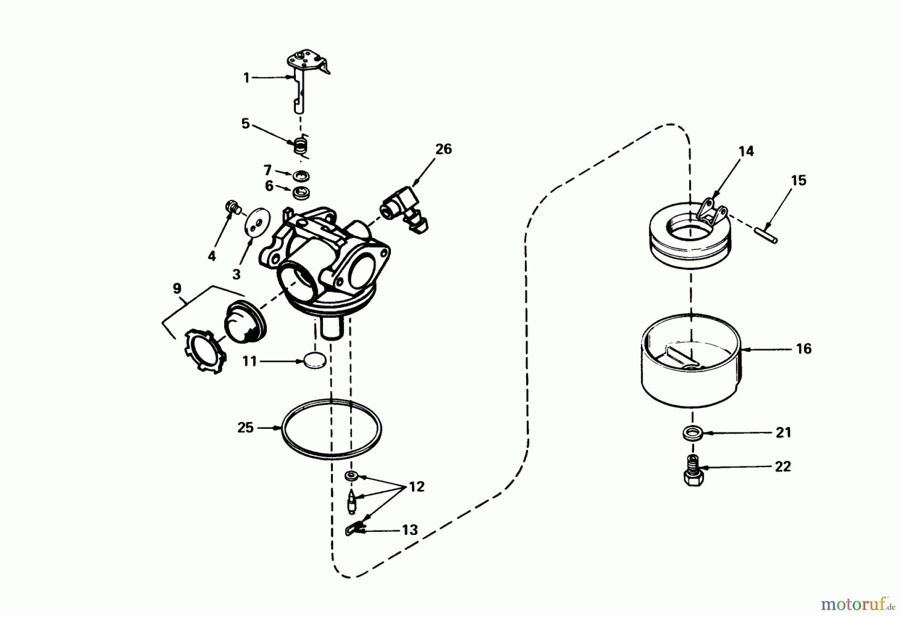  Toro Neu Mowers, Walk-Behind Seite 1 20588 - Toro Lawnmower, 1990 (0000001-0999999) CARBURETOR NO. 632098
