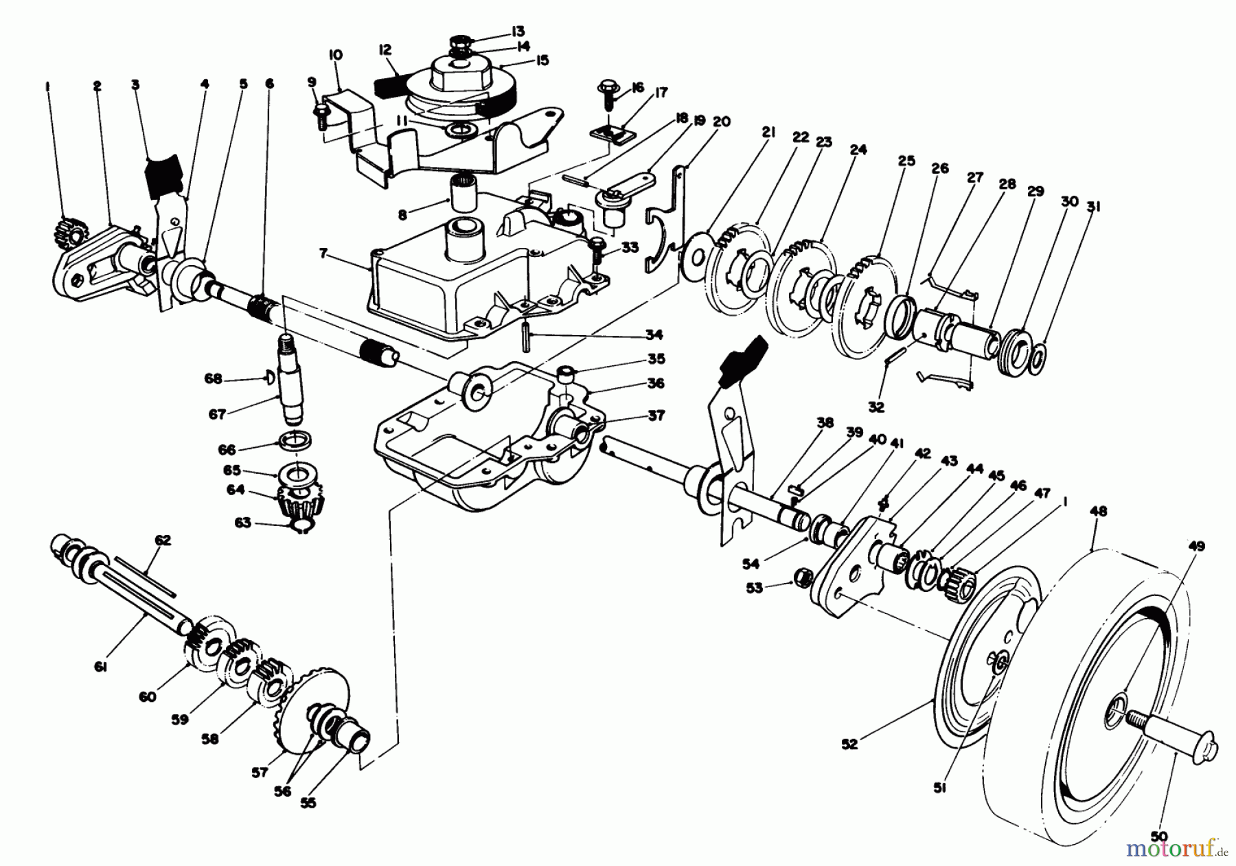 Toro Neu Mowers, Walk-Behind Seite 1 20622 - Toro Lawnmower, 1987 (7000001-7999999) GEAR CASE ASSEMBLY (USED ON UNITS WITH SERIAL NO. 7000001-7007080)