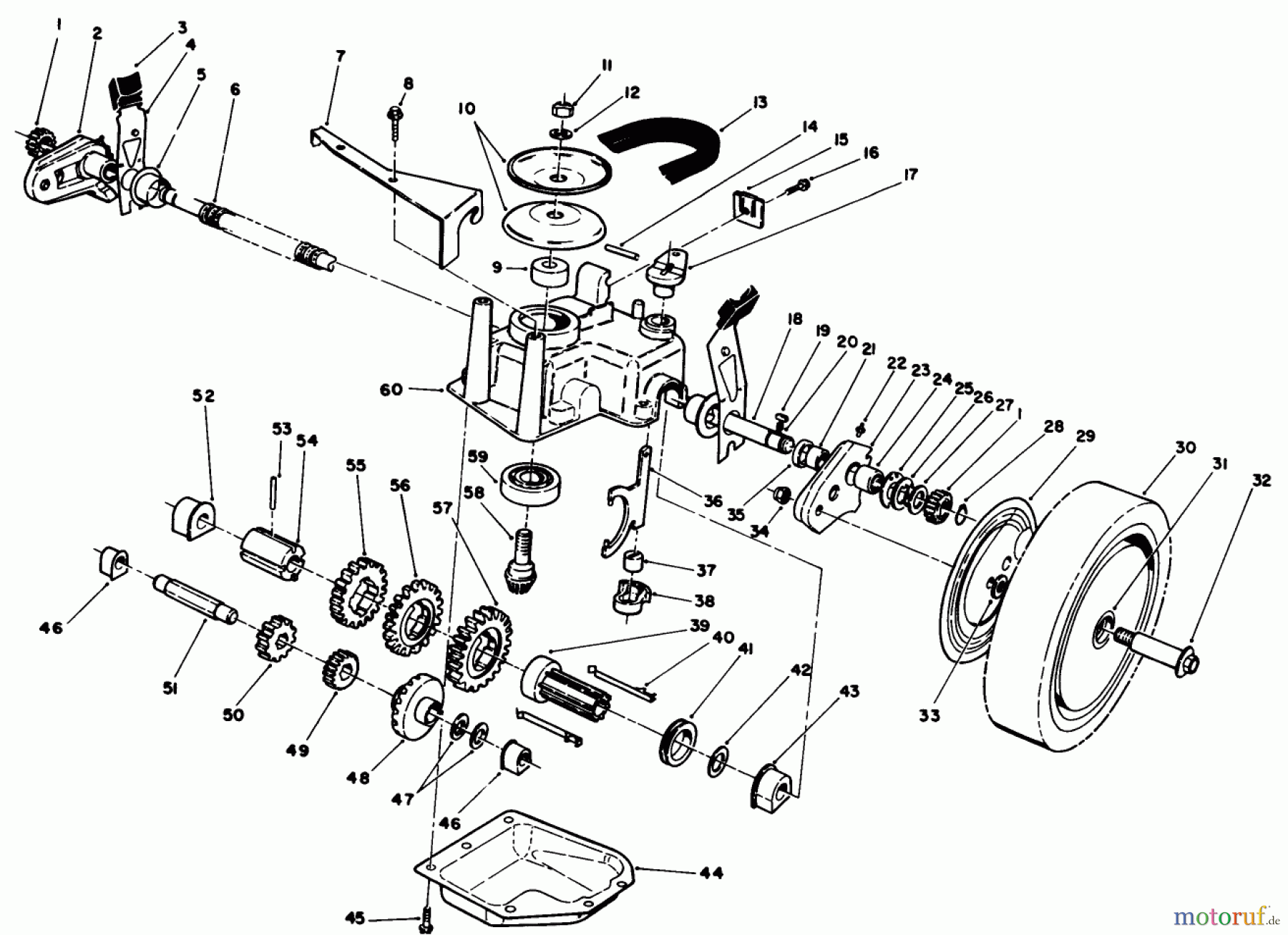  Toro Neu Mowers, Walk-Behind Seite 1 20624 - Toro Lawnmower, 1987 (7000001-7999999) GEAR CASE ASSEMBLY (USED ON UNITS WITH SERIAL NO. 7050000 & UP)