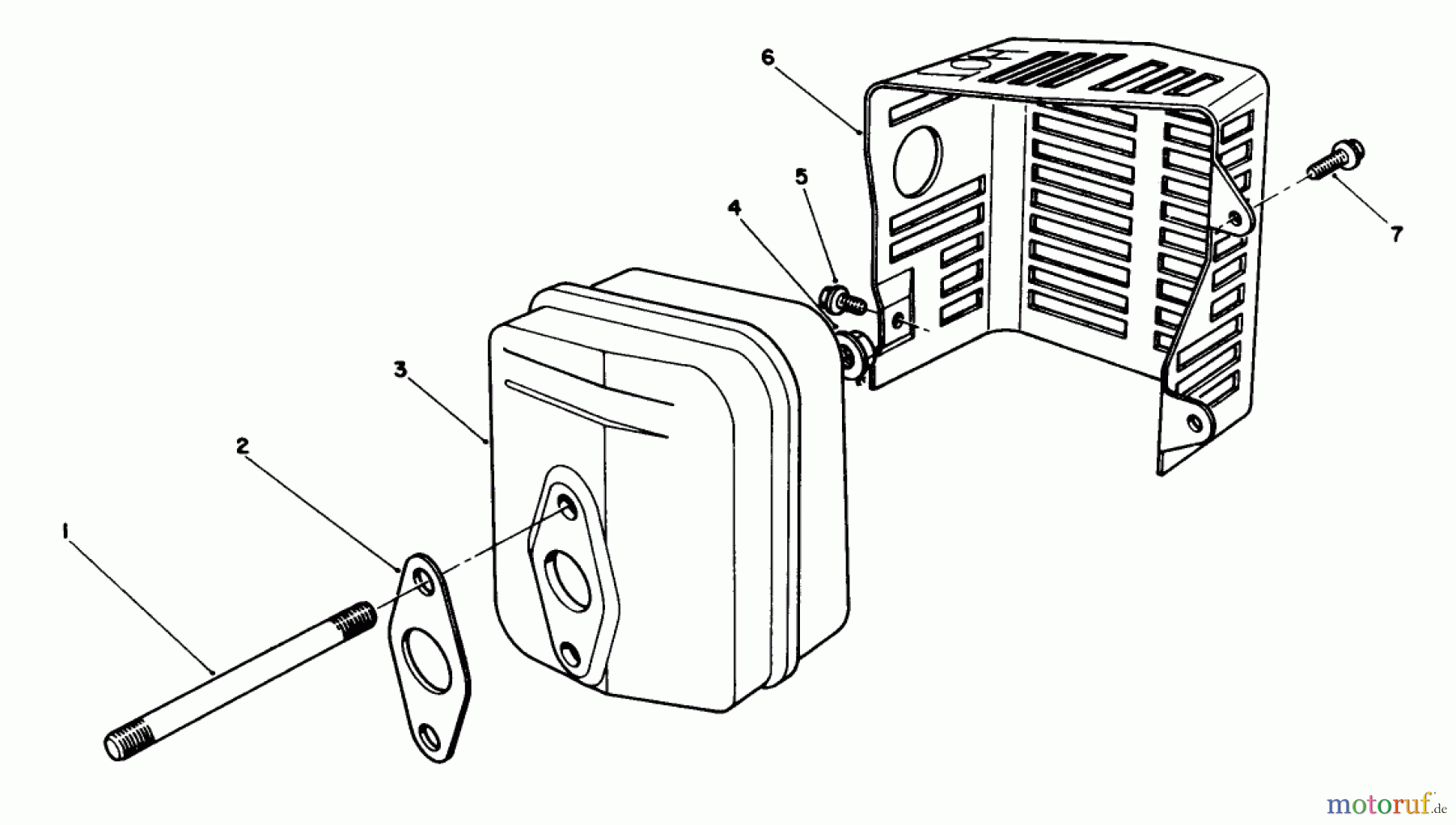 Toro Neu Mowers, Walk-Behind Seite 1 20624 - Toro Lawnmower, 1988 (8000001-8999999) MUFFLER ASSEMBLY (MODEL NO. VMH7)