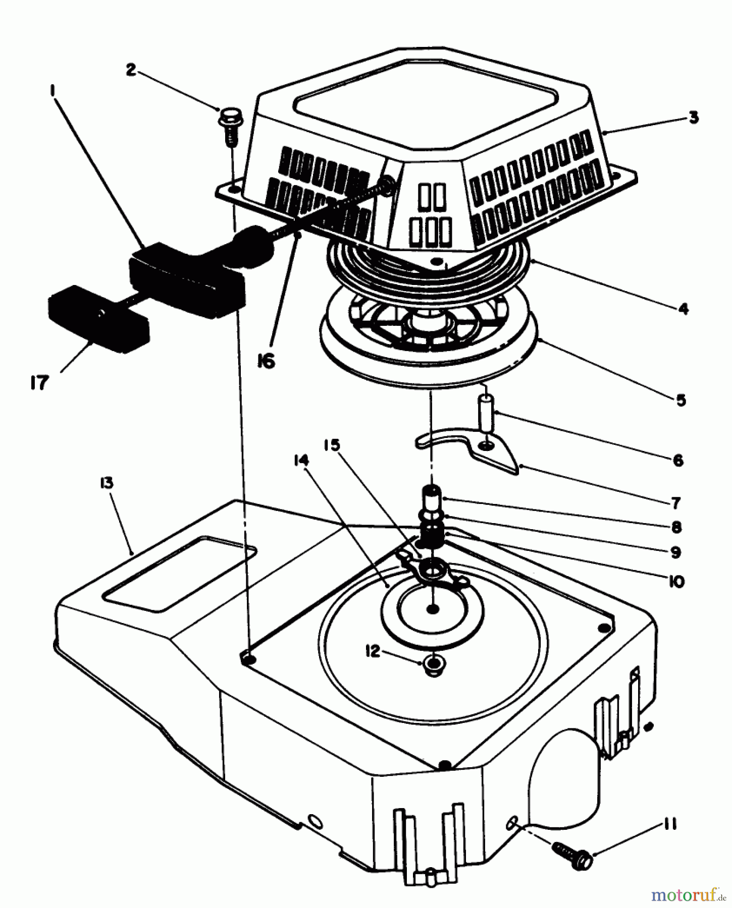 Toro Neu Mowers, Walk-Behind Seite 1 20624 - Toro Lawnmower, 1988 (8000001-8999999) RECOIL ASSEMBLY (MODEL NO. VMH7)