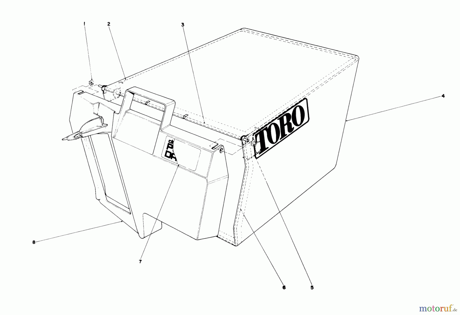  Toro Neu Mowers, Walk-Behind Seite 1 20666 - Toro Lawnmower, 1990 (0000001-0999999) GRASS BAG ASSEMBLY