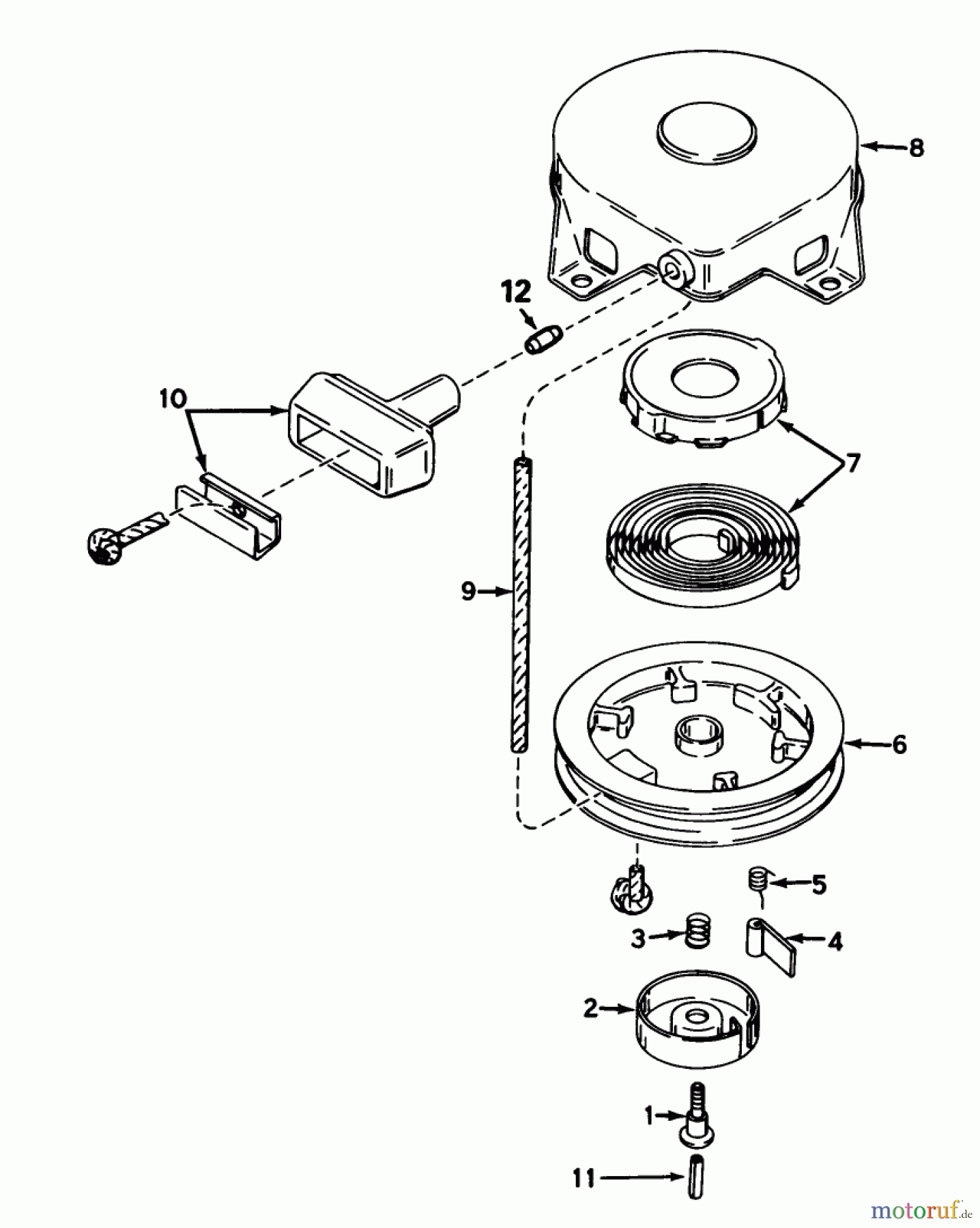  Toro Neu Mowers, Walk-Behind Seite 1 20675 - Toro Lawnmower, 1985 (5000001-5999999) REWIND STARTER NO. 590420A