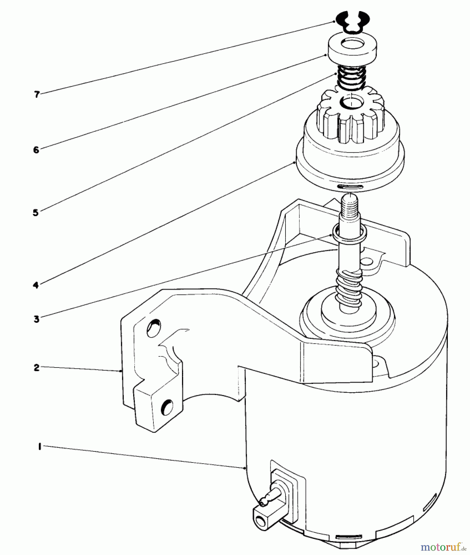  Toro Neu Mowers, Walk-Behind Seite 1 20676 - Toro Lawnmower, 1985 (5000001-5999999) STARTER ASSEMBLY
