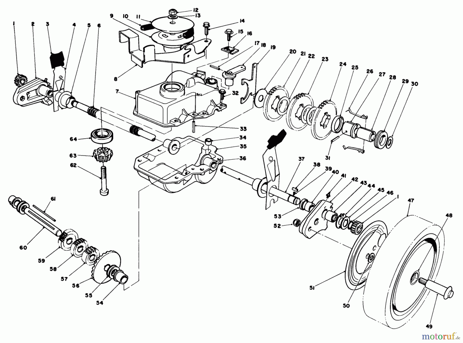  Toro Neu Mowers, Walk-Behind Seite 1 20680 - Toro Lawnmower, 1985 (5000001-5999999) GEAR CASE ASSEMBLY