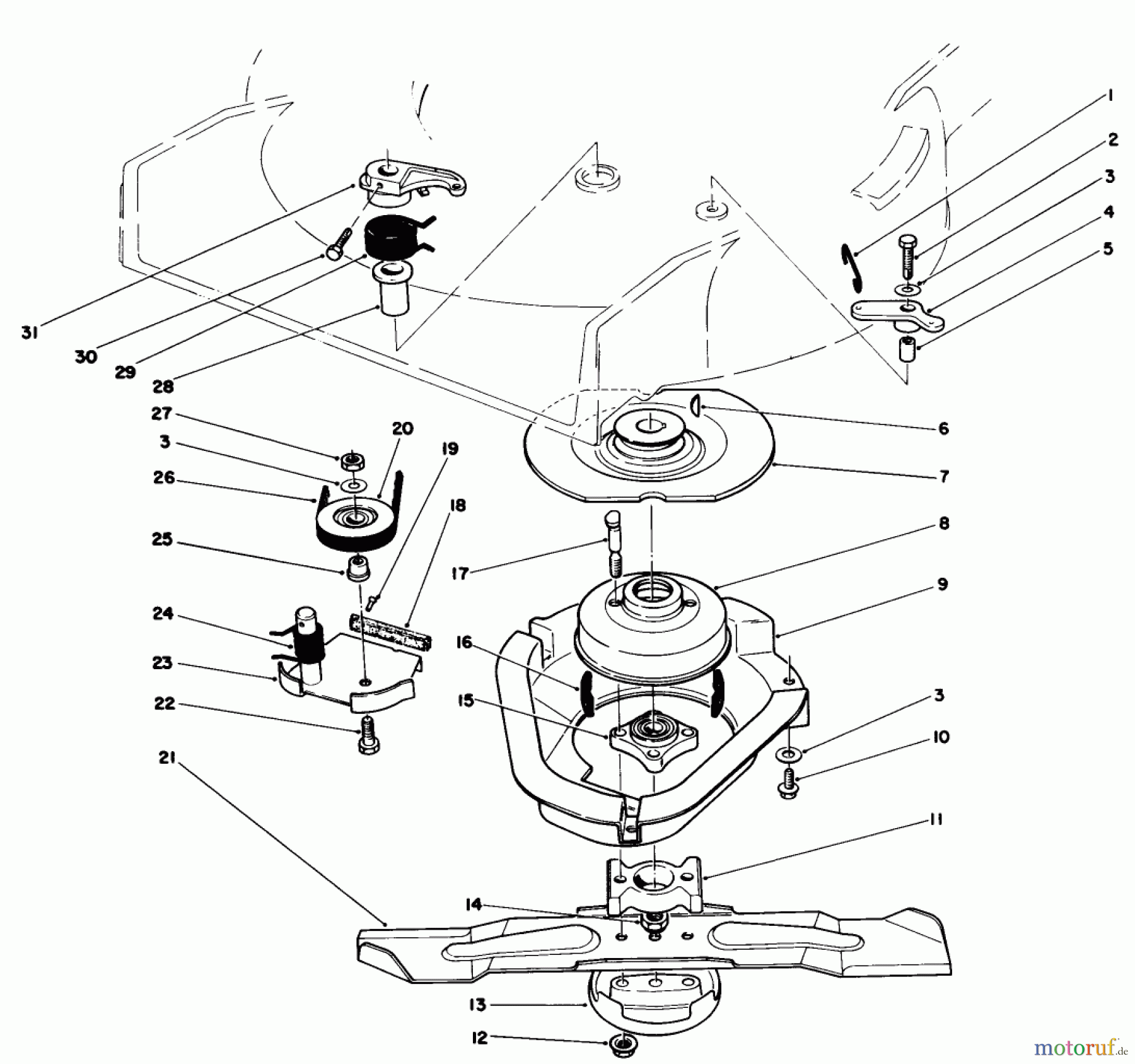  Toro Neu Mowers, Walk-Behind Seite 1 20684 - Toro Lawnmower, 1986 (6000001-6999999) BLADE BRAKE CLUTCH ASSEMBLY (USED ON UNITS WITH SERIAL NO. 6000101-6002200)