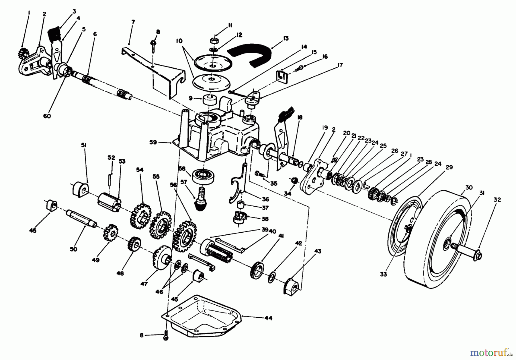  Toro Neu Mowers, Walk-Behind Seite 1 20692 - Toro Lawnmower, 1989 (9000001-9999999) GEAR CASE ASSEMBLY (USED ON UNITS WITH SERIAL NO. 8050000 & UP)