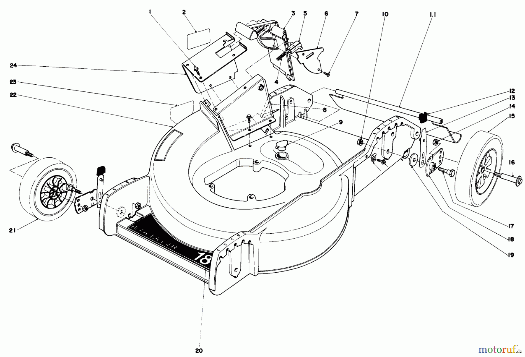  Toro Neu Mowers, Walk-Behind Seite 1 20698 - Toro Lawnmower, 1980 (0000001-0999999) HOUSING ASSEMBLY
