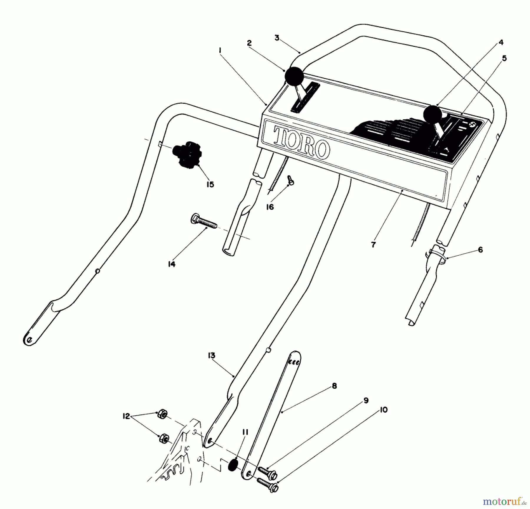  Toro Neu Mowers, Walk-Behind Seite 1 20705 - Toro Lawnmower, 1983 (3000001-3999999) HANDLE ASSEMBLY