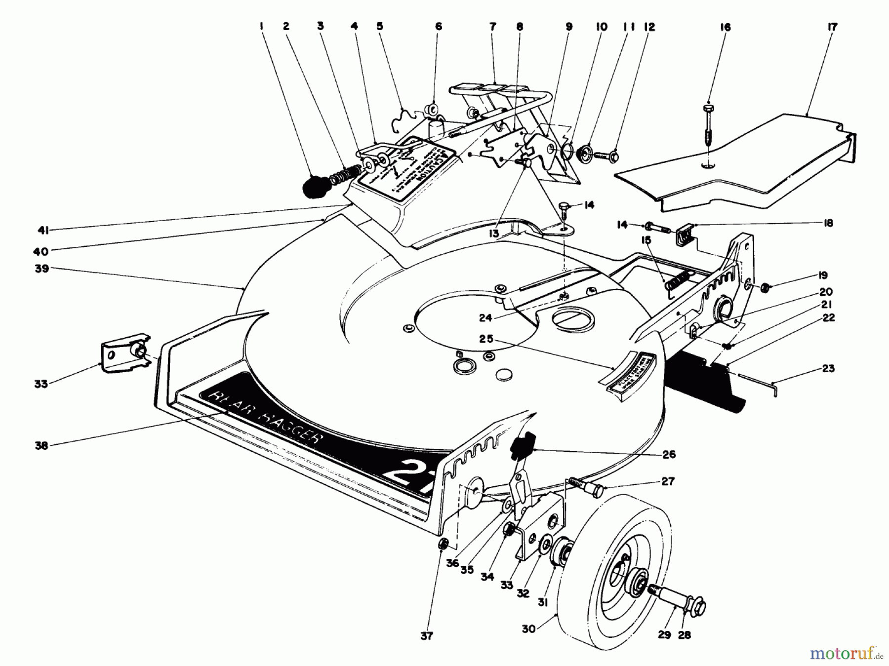  Toro Neu Mowers, Walk-Behind Seite 1 20715 - Toro Lawnmower, 1982 (2000001-2999999) HOUSING ASSEMBLY